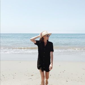 Black James Perse linen tee dress